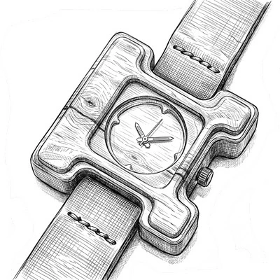 Skica hodinek Hercule Poirot