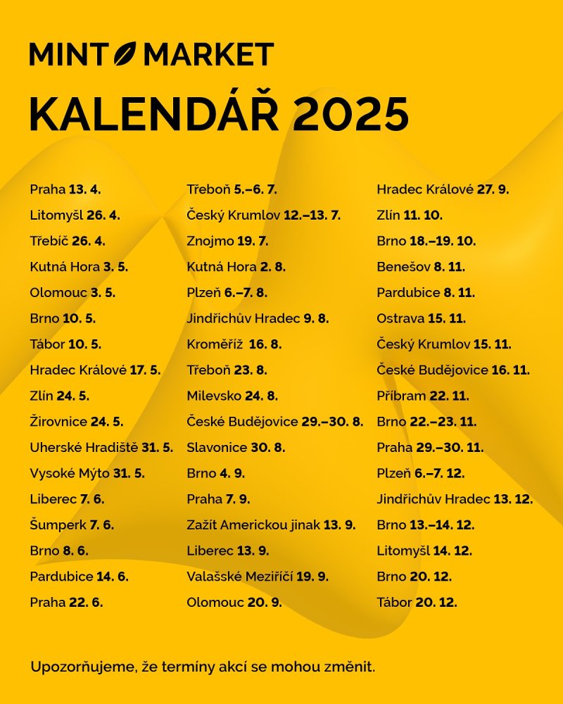 Kalendář Mint Market 2025