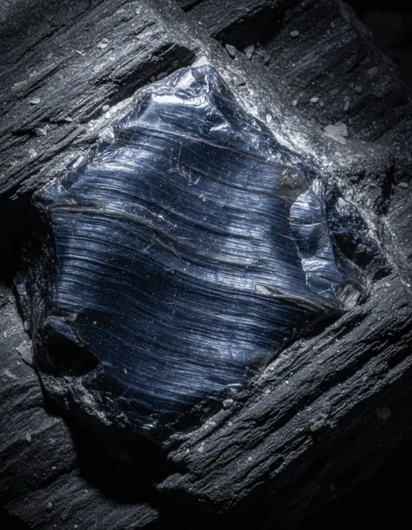 Naleziště sokolího oka – modravý minerál s chatoyantním efektem z jihoafrického ložiska