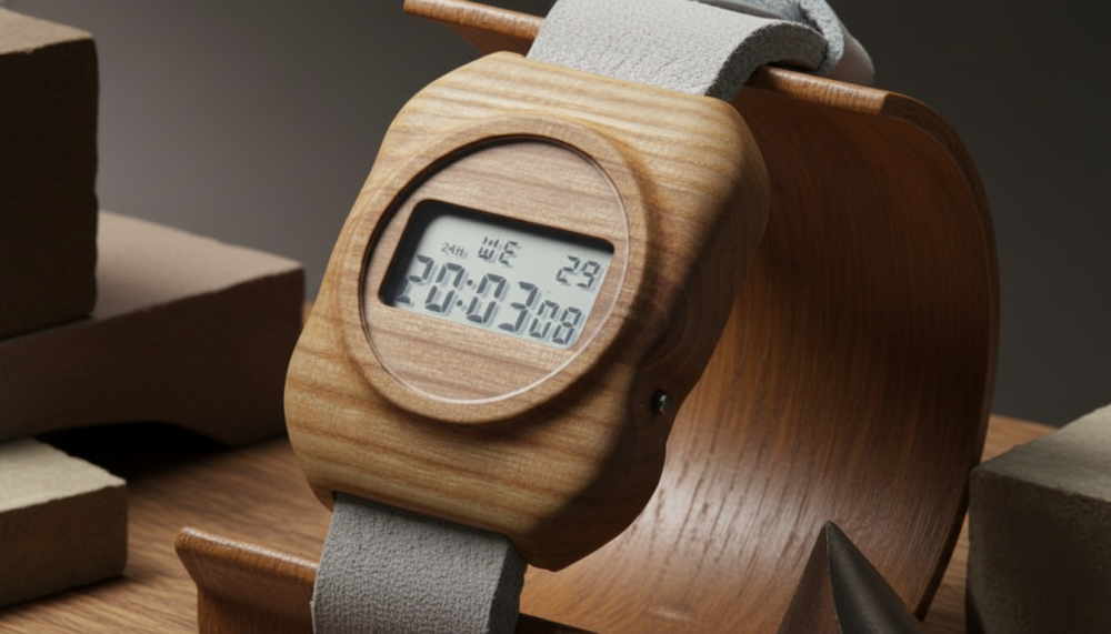 Dřevěné hodinky z Jasanového dřeva