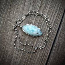 Autorský cínový náhrdelník - Amazonit S0750