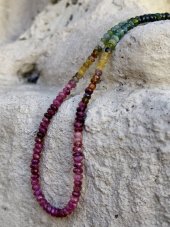Náhrdelník minerální - Turmalín multicolor   S1005