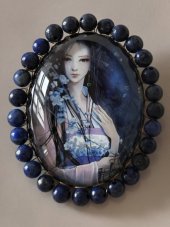 Autorská skleněná brož - Asiana S0879