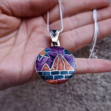 Náhrdelník - Machu Picchu ve stříbře s minerály S0720
