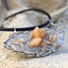 Autorský cínovaný náhrdelník - Mix minerálů S0779
