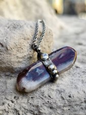 Autorský cínovaný náhrdelník - Achát  S0473
