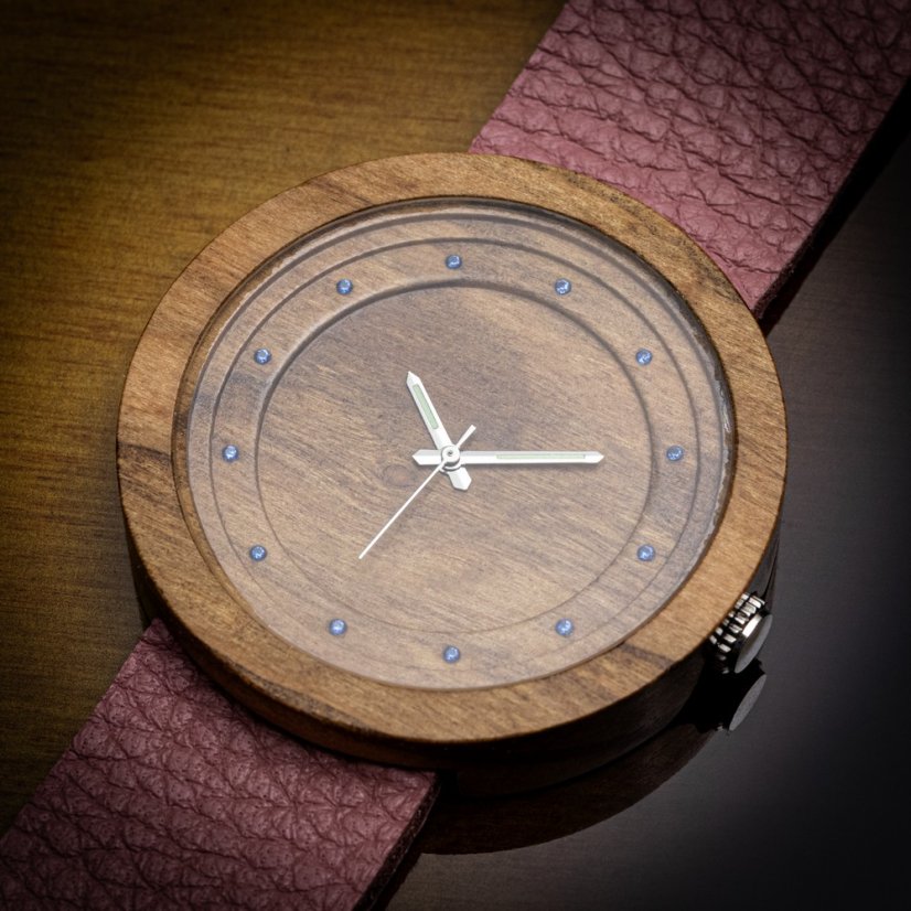 České drevené hodinky Excelsior H00389 Višňa