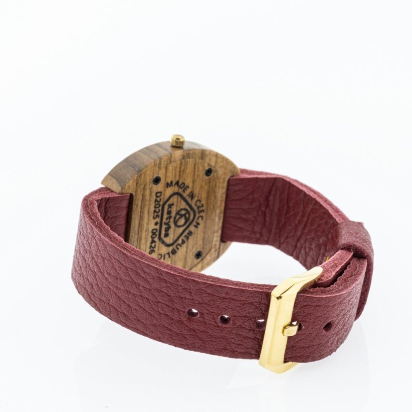 České drevené hodinky Avia H00426 Višňa