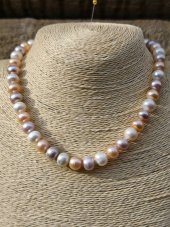 Náhrdelník perlový - Říční perly AAA, Tři Barvy S0926