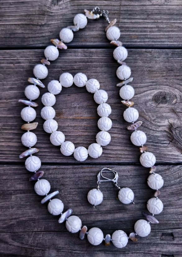 Sada minerální - Mušlovina s perlou S0783