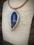 Autorský cínový náhrdelník - Achát v tvare listu S0816