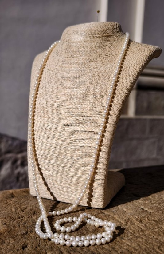 Náhrdelník perlový dlouhý - Coco Chanel 120 cm 0,5 cm S0465