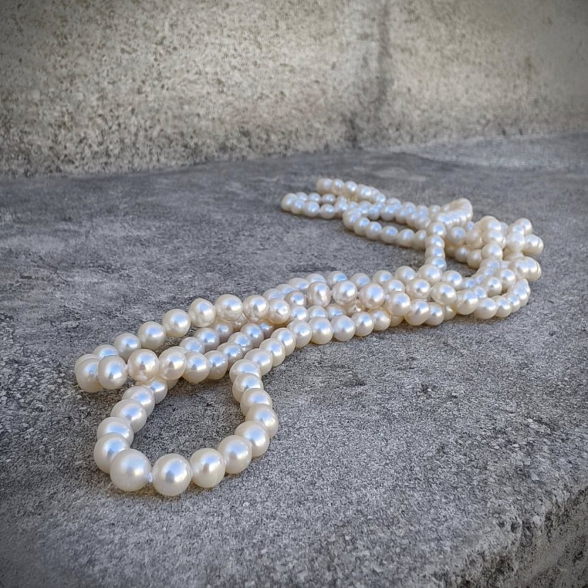 Náhrdelník perlový dlouhý - Coco Chanel 120 cm 0,5 cm S0465