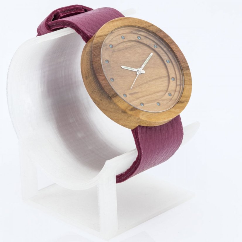 České dřevěné hodinky Excelsior H00358 Slivoň Bluma