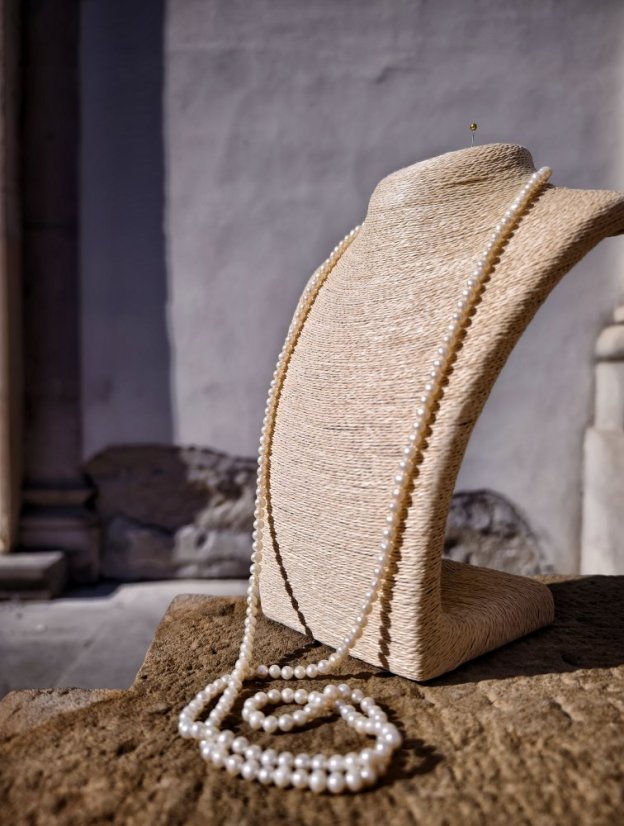 Náhrdelník perlový dlouhý - Coco Chanel 120 cm 0,5 cm S0465