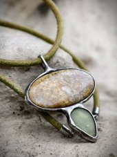 Autorský cínový náhrdelník - Skamenený koral S0897