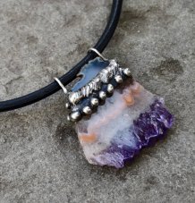 Autorský cínový náhrdelník - Ametyst Fantasy S0597