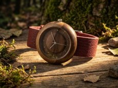 České dřevěné hodinky Jas H00526 Hruška