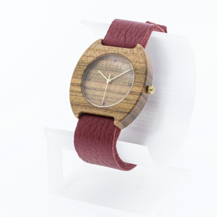 České drevené hodinky Avia H00426 Višňa