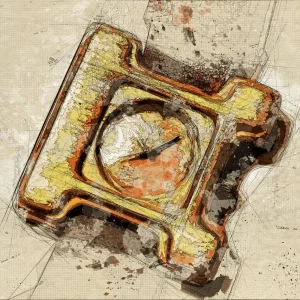 Náčrt drevených hodiniek Hercula Poirota Náčrt drevených hodiniek Hercula Poirota