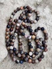 Náhrdelník dlouhý minerální - Zkamenělé dřevo 120 cm S0919