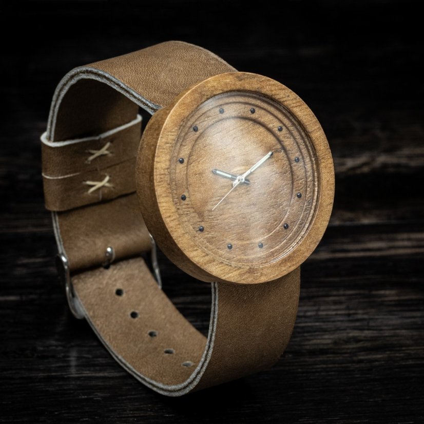 České dřevěné hodinky Excelsior H00386 Ořech