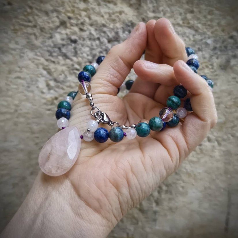 Sada minerální - Růženín, Azurit, Křišťál  S0656