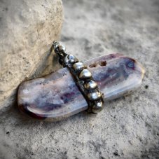 Autorský cínovaný náhrdelník - Achát  S0473