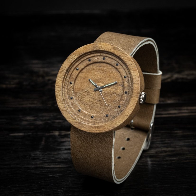 České dřevěné hodinky Excelsior H00386 Ořech