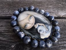 Autorská sklenená brošňa - Môj priateľ S0828