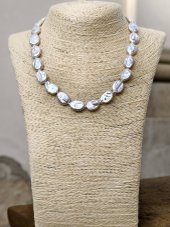 Perlový náhrdelník - Unikátna perla Keshi lake white 1,8 cm S0825