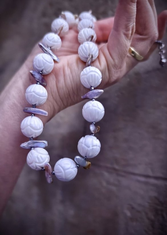 Sada minerální - Mušlovina s perlou S0783