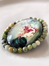 Autorská skleněná brož - Bouře květů S0884