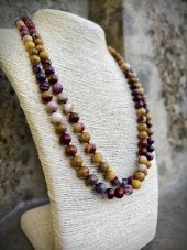 Náhrdelník dlouhý minerální - Jaspis Mokait 120 cm S0633