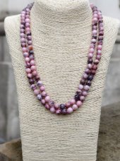 Náhrdelník dlhý minerálny - Jaspis zebra 110 cm S0921