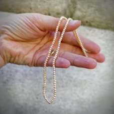 Náhrdelník jemný perlový - Říční perličky 3 mm S0804