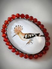 Autorská skleněná brož - Dudek S0882