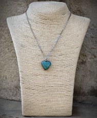 Autorský cínový náhrdelník - Amazonit srdce S0943