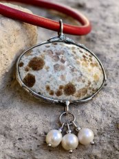 Autorský cínový náhrdelník - Rubín v materskej hornine S0598