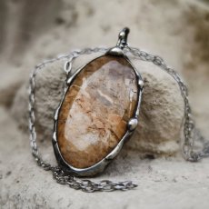 Autorský cínový náhrdelník - Jaspis S0415