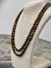 Náhrdelník dlouhý minerální - Tygří oko 120 cm S0918