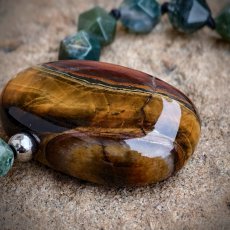 Náhrdelník minerální - Tygří oko a Achát S0853