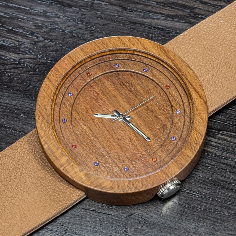 České dřevěné hodinky Excelsior H00397 Bluma