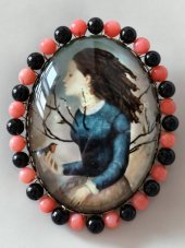 Autorská sklenená brošňa - Jar S0883