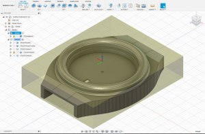Výkres dřevěných hodinek v 3D programu.