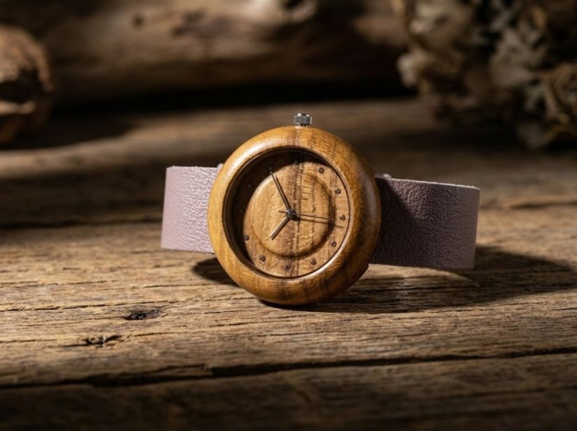 České dřevěné hodinky Jas H00531 Bluma