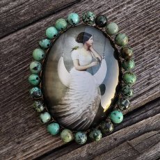 Autorská sklenená brošňa - Spolu S0833