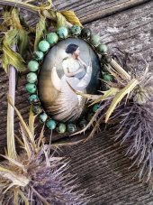 Autorská skleněná brož - Spolu S0833