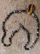 Náhrdelník minerální - Tygří oko a Achát S0853