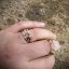 Prsten na lanku - Říční perla, Pyrit, Hematit S0177